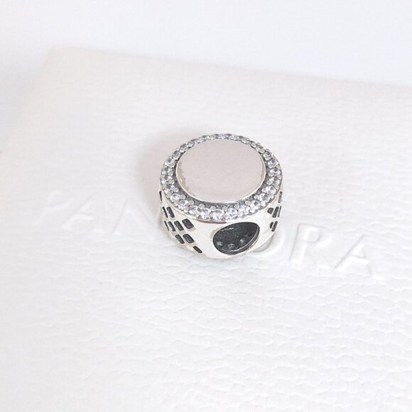 Pandora Engravable Beach Heart Scene Charm Bead S925 Silver with box - Picture 6 of 8